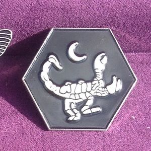 𖤐 Scorpion & Crescent Moon Enamel Pin 𖤐